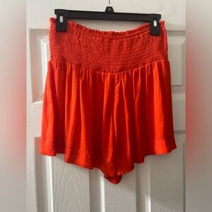 NWT | Orange Flowy Smocked Waist Short | Size S | TCEC